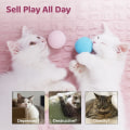Miniatyrbillede 4 af 5: Kvidrende kattelegetøjskugler med sølvvin katteurt, 3-pak Fluffy Interactive Cat Kicker, 3 naturtro dyrelyde, Kitty Kitten Catnip øvelseslegetøj