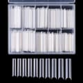 200 Pieces Clear Acrylic Nails, Extra Long Straight Square Nail Tips, Full Cover Acrylic False Nails with C-Curve