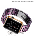 Miniatyrbillede 3 af 7: Kompatibel med Apple Watch-remme 38-40mm/42-44mm Serie 5/4/3/2/1, Slank Resin-armbånd -38-40mm-lilla lys