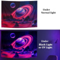 Pikkukuva 4 / 5: Musta valo planeetta gobelin UV-reaktiivinen vuori gobelin Galaxy Space gobelin Tähtitaivas gobelin seinävaate kodin sisustukseen (51,2\"x59,1\")