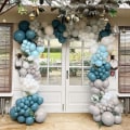 Miniatyrbillede 5 af 5: Blå ballonbue sæt støvet blå baby blå balloner til babyshower dreng fødselsdag køn afsløring brudebruser fest dekorationer (blå skifer)
