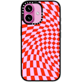 Miniatyrbild 2 av 6: Kompakt iPhone 16 Pro Max-fodral [Lättviktigt / 4 fot 2X Militärklass Fallskydd / Smalt] - Körsbär - Klar Svart Strawberry Checkers iPhone 16