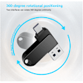Pikkukuva 7 / 7: USB C -muistitikku 64 Gt, tyyppi C USB 3.0 -muistitikku avaimenperällä, 2-in-1 OTG -muistitikku, kääntyvä hyppyasema (hopea)