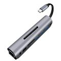 Pikkukuva 1 / 7: 9-in-1 Type-C-keskitin, moniporttisovitin, jossa 4K HDMI, VGA, Type C PD, MacBook Ethernet-tuella
