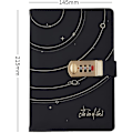 Miniatyrbillede 2 af 5: Auvier Stjerneformet Låse Læder Binder Notebook Stjerner Kombinationslås Journal Personlig Skrive Dagbog, Gaver til Børn Kvinder, Hard Cover,（Sort 2）