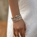 Miniatyrbilde 2 av 5: Leopard Armbånd for Kvinner, Boho Lær Wrap Multi-Layer Perle Krystall Armbånd Bangel Smykker