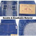 Miniatyrbild 2 av 5: Hundskjortor Kläder Denim Overaller, Husdjursjeans Onesies Kläder, Mode Bekväma Blå Byxor Kläder för Hundar Katter Pojke Flicka (Blå, XX-Large）