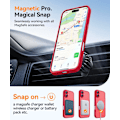 Miniatyrbillede 5 af 7: Magnetisk etui til iPhone 16 Pro Max med fuld kamerabeskyttelse [Kompatibel med Magsafe] [Gennemskinnelig mat] Beskyttende telefonetui, mat sort Red iPhone 16