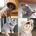Miniatyrbillede 4 af 5: Vintervarme Små Hundepj'er til Hvalpe, Sød Kanin Design Pet PJS Jumpsuit, Blød Fleece Hoodie Tøj til Chihuahua Yorkie Puddel - Grå - S
