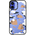 Miniatyrbilde 3 av 6: Kompakt iPhone 16 Pro Max Deksel [Lettvekt / 1,2 m 2X Militær Grad Fallbeskyttelse/Slank] - Kirsebær - Klar Svart Floating Capybara iPhone 16 Plus