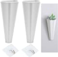 2-pack väggkrukor utan hål - hängande blomkrukor i plast white 2pcs