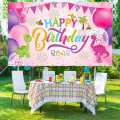 Miniatyrbild 3 av 5: Dinosaurie Grattis på födelsedagen Bakgrund Banner, Dinosaurie Födelsedag Foto Bakgrund Spel Banner för Födelsedag Dekoration, Baby Showers och Foto Prop