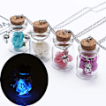 Miniatyrbillede 5 af 5: Vedhæng Choker Y-Halskæder Glasflaske i Glow Tiny Bottle Glas Halskæde Kæde Blomst Ønske Mørket Vedhæng Anden Kæde Smykker og Piger (Lilla, )