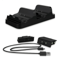 Miniatyrbillede 4 af 5: Dobbelt opladningsdock kompatibel med XBOXONE Gamepad trådløs controller, standoplader dobbelt dock opladningsstation dock-sort
