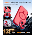 Miniatyrbild 5 av 5: Magnetiskt skal för iPhone 16 Pro Max med fullständigt kameraskydd [Kompatibel med MagSafe] [Genomskinlig matt] Skyddande telefonfodral, Matt svart Red iPhone 13