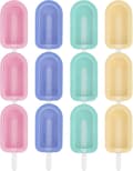 12 Glassformar Silikon Popsicle Formar Cakesicles Silikonform med Silikonlock och 12 Popsicle Pinnar för DIY Dessert och Popsicles