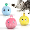 Pikkukuva 1 / 5: Chirping Cat Toys Balls with Silver Vine Catnip, 3 Pack Fluffy Interactive Cat Kicker, 3 Lifelike Animal Sounds, Kitty Kitten Catnip Exercise Toys