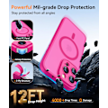 Miniatyrbild 7 av 7: Magnetiskt skal för iPhone 16 Pro Max med fullständigt kameraskydd [Kompatibel med MagSafe] [Genomskinlig matt] Skyddande telefonfodral, Matt svart Hot Pink iPhone 16 Pro