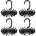 Miniatyrbillede 1 af 5: 4 Pakke Opdateret Twirl Tie Rack, 5,3 Tommer Stor Størrelse Roterende Bælte Tørklæde Hanger Holder Krog til Skab Opbevaring (Sort)
