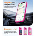 Miniatyrbild 5 av 7: Magnetiskt skal för iPhone 16 Pro Max med fullständigt kameraskydd [Kompatibel med MagSafe] [Genomskinlig matt] Skyddande telefonfodral, Lila Hot Pink iPhone 13 Pro Max