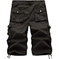 Miniatyrbild 2 av 5: Herr Relaxed Fit Cargo Shorts Casual Multi-Pocket Zipper Deco Shorts Outdoor Twill Lättvikt Korta Byxor