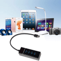 Pikkukuva 3 / 7: USB-keskitin 4 porttia USB 3.0 C HUB Super Speed Data Hub yhteensopiva Windowsin, Mac OS:n, Linuxin, Macbookin, kannettavan tietokoneen, kannettavan tietokoneen kanssa - musta