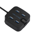 Miniatyrbillede 4 af 7: USB3.0 4-port HUB 4-port Hub USB-splitter Telefonholder 3.0hub Super Speed Splitter 5Gbs-Sort 3.0