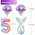 Miniatyrbild 3 av 4: Sjöjungfru födelsedag dekoration sjöjungfru ballonger kit hav ballong sjöjungfru folie ballong sjöjungfru svans ballonger för flickor sjöjungfru fest