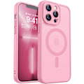 Pikkukuva 1 / 7: Magneettinen suojakotelo iPhone 16 Pro Max -puhelimelle täydellä kamerasuojauksella [Yhteensopiva Magsafen kanssa] [Läpikuultava matta] Suojaava puhelinkotelo, Hot Pink Pink iPhone 13 Pro Max