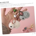 Miniatyrbilde 3 av 5: 3 stk Kanin Nøkkelring Årets Dyr Plussj Nøkkelring Kanin Henger Bilpynt Fluffy Nøkkelring Nøkkelkjeder Metall Lommebok Fyll Barn