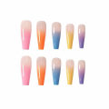 Miniatyrbillede 6 af 7: 2 stk. falske negle manicure (B3 regnbue gradient super lange ballet negle [lim model])