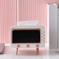 Miniatyrbilde 5 av 5: Serviettboks, våtservietter oppbevaringsboks serviettholder sklisikker avtakbar TV-form, kan bygges inn i mobiltelefon, brukt i hjemmekontor (rosa)