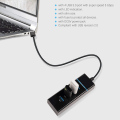 Miniatyrbilde 4 av 7: USB-hub 4 porter USB 3.0 C HUB Super Speed Data Hub kompatibel med Windows, Mac OS, Linux, Macbook, Laptop, Notebook - svart