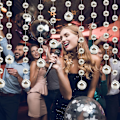 Miniatyrbillede 1 af 5: Discokugle streng spejlkugle streng reflekterende kugle streng kugle hængende bar discokugle 2024 juledekoration