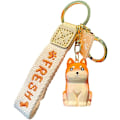 Miniatyrbillede 1 af 5: Sødt Kawaii forskellig stilling træskæring følelse heldig hund hvalp nøglering nøglering nøglering nøglering - Shiba Inu
