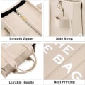 Miniatyrbillede 3 af 5: Canvas Tote Bags til Kvinder Håndtaske Tote Pung med Lynlås Canvas Crossbody Taske til Kontor, Rejser, Skole