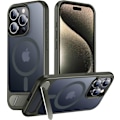 Pikkukuva 1 / 7: Magneettinen iPhone 16 Pro Max -kotelo, [Sisäänrakennettu näkymätön jalusta][Yhteensopiva MagSafe-tekniikan kanssa] [Sotilastason iskunkestävä] Ohut läpikuultava Gray iPhone 15 Pro Max