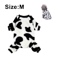 Miniatyrbillede 2 af 5: Bedårende mælkeko kæledyr hundetøj til små hunderacer behagelige fløjl vinter pyjamas frakke jumpsuit-M