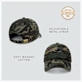 Miniatyrbillede 2 af 5: Unisex bomulds baseball cap til mænd og kvinder, justerbar letvægts polo-stil buet skygge（Wood Camo）