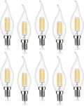 10-pack 4W E14 LED-lampor, 470 LM ljuskälla, 2700K varmvit, ej dimbar, 360° strålvinkel
