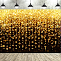 Miniatyrbillede 3 af 4: 7x5ft Guld Glitter Baggrund Sort Guld Abstrakt Sparkle Bokeh Sequin Fotografi Baggrund til Bryllup Brudebad Graduering Prom Dekoration