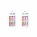 Miniatyrbillede 5 af 7: 2 stk. falske negle manicure (B3 regnbue gradient super lange ballet negle [lim model])