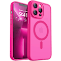 Pikkukuva 1 / 7: Magneettinen suojakotelo iPhone 16 Pro Max -puhelimelle täydellä kamerasuojauksella [Yhteensopiva Magsafen kanssa] [Läpikuultava matta] Suojaava puhelinkotelo, Hot Pink Hot Pink iPhone 13 Pro Max