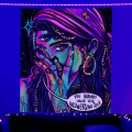 Miniatyrbillede 4 af 5: Hippie vægtæppe Trippy Cool Girl Art Mystisk vægtæppe Teen Girl og Boy vægophæng Tapestries til soveværelse sovesal hjem（90*120cm）-F163