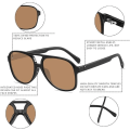Pikkukuva 4 / 4: Klassinen Vintage Aviator -aurinkolasit naisille ja miehille, suuret kehykset, retro 70-luvun aurinkolasit