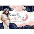 Pikkukuva 4 / 5: Tummansininen ja vaaleanpunainen sukupuolen paljastus tausta Twinkle Twinkle Little Star Baby Shower juhlat koristeet Raskaus paljastaa yllätys tausta 7x5ft