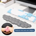 Miniatyrbild 3 av 5: Molnformad handledsstöd för tangentbord, ergonomiskt musmatta-set med handledsstöd, PU-läder tangentbord musmatta-set med halkfri bas för skrivkomfortzon