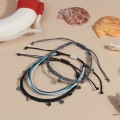 Miniatyrbillede 4 af 5: Strenge Ankelkæder Vandtætte Reb Ankelkæder Flettet Strand Boho Mønt Ankelkæder Søde Venskab Fod Smykker til Kvinder Teenagere Piger