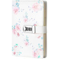 Miniatyrbillede 5 af 5: A5 PU læder wirebound notesbøger med lås dagbogsbog, rejse skitsebog daglig planlægger agenda notesblok, TPN112 (Blomst)
