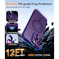 Miniatyrbild 6 av 7: Magnetiskt skal för iPhone 16 Pro Max med fullständigt kameraskydd [Kompatibel med MagSafe] [Genomskinlig matt] Skyddande telefonfodral, Matt svart Deep Purple iPhone 14 Pro Max